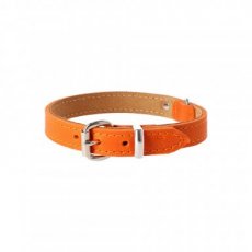 11109 11109 SOFT LEATHER COLLAR 16 MM X 40 CM ORANGE