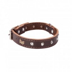 12076 12076 LEATHER DECORATIVE FELT-LINED COLLAR 1,6X41CM BROWN