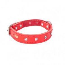 12077 12077 LEATHER DECORATIVE FELT-LINED COLLAR 1,6X41CM RED