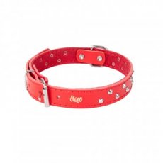12476 LEATHER DECORATIVE FELT-LINED COLLAR 3,0X50CM RED
