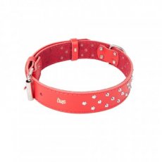 12092 12092 LEATHER DECORATIVE FELT-LINED COLLAR 4,0X80CM RED