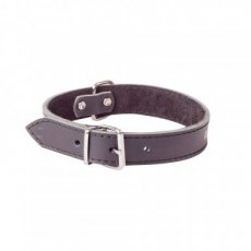 12150 12150 CLASSIC LEATHER SUEDE-LINED COLLAR 3x55cm, black