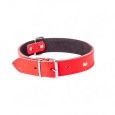 12176 12176 CLASSIC LEATHER SUEDE-LINED COLLAR, 3x55cm red