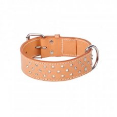 12070 12070 LTH COLLAR TRIPPLE STUDDED 5,0X60CM NAT