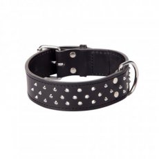 12099 12099 LTH COLLAR TRIPPLE STUDDED 5,0X60CM BLACK