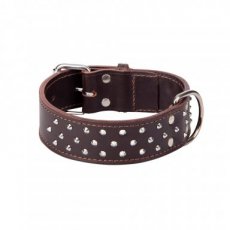 12100 12100 LTH COLLAR TRIPPLE STUDDED 5,0X60CM BROWN