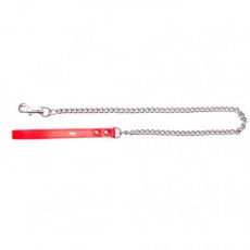 10791 10791 CHAIN LEAD LEATHER HANDLE 75 X 3 CM RED