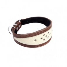 12398 12398 SOFT LEATHER GREYHOUND COLLAR, DECOR. 28 CM