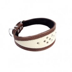 12403 SOFT LEATHER GREYHOUND COLLAR, DECOR. 49 CM