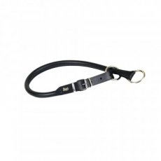 12239 12239 LEATHER ROUND CHOKE-COLLAR, 1,2x50CM, BLACK