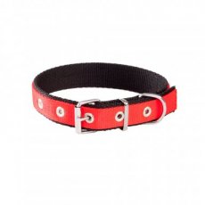 13188 13188 DOUBLE NYLON COLLAR EXTRA 2,5X50CM RED-BLACK