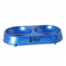 14858 PLASTIC BOWL FOR CAT/ DOG, DOUBLE, BLUE