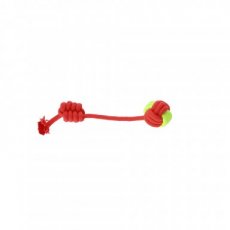 30102 30102 ENERGY DOG BALL+BRAIDED HANDLE 34 CM RED+GRE