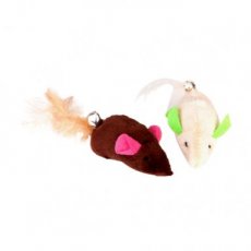 21259 21259 CAT TOY PLUSH 2 MICE BROWN + ECRU