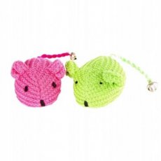 21179 21179 CAT TOY 2 YARN MICE PINK+GREEN