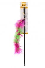 21294 21294 CAT TEASER TAIL + FEATHERS PINK & GREEN