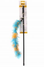 21295 21295 CAT TEASER TAIL + FEATHERS BLUE & ORANGE