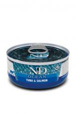 825370 N&D Ocean Wet Cat Tuna with Salmon  24 x 70 gram