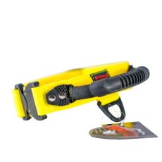 PDS969 nylon halsband 40 mm - cobra sluiting - 42-52cm - geel - handvat