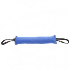 Nylon bijtworst met 2 handvatten - 7 x 28 cm - blauw