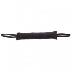 Nylon bijtworst met 2 handvatten - 8 x 45 cm - zwart