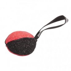 S02780 Nylon trainingsspeeltje bal #11cm - zwart/rood