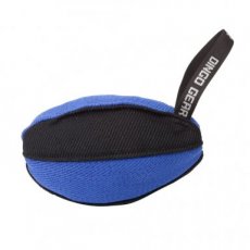 Rugby nylon trainingsspeelgoed 22x13cm - zwart/blauw